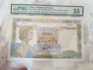 France 500 Francs 1941 Pmg 35 Choice Vf