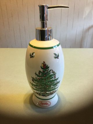 Spode Christmas Lotion Or Liquid Soap Pump Dispenser 8.  5 " With Tags