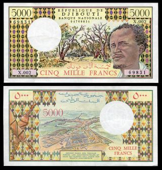 Djibouti 5000 5,  000 Francs P 38 C Unc