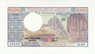 Cameroun 1000 Francs 1980 Ef/aunc (fold) P16c @