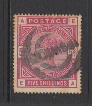 Gb Qv 5s.  Rose Sg180 5/ - " Ea " 1883 Five Shillings Stamp - Ipswich