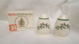 Spode Christmas Tree Pair Salt & Pepper Shakers,  Box S3324m