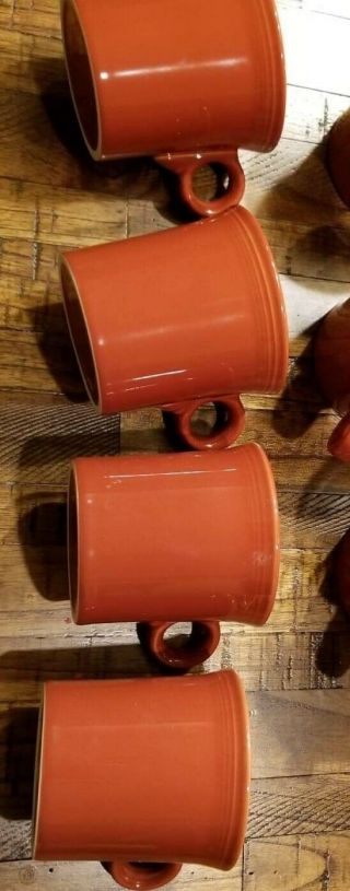 Fiesta 4 Paprika / Orange 10 - 1/4 Oz Mugs Fiestaware