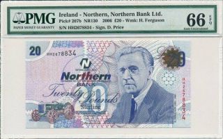 Northern Bank Ltd.  Ireland 20 Pounds 2006 Pmg 66epq