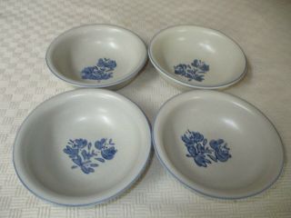 Set 4 Pfaltzgraff Yorktowne 6 1/4 " Cereal Bowls Gray Blue Flower