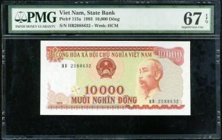 Vietnam 10000 10,  000 Dong 1993 P 115 Gem Unc Pmg 67 Epq High