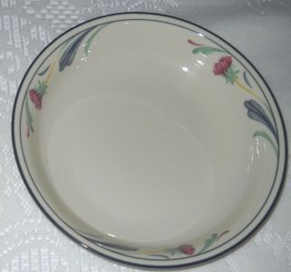 1 Lenox Poppies On Blue Chinastone 7 3/4 " Pasta.  Soup Bowl,  Retired,  Exc Cond