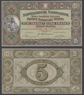 Switzerland 5 Franken 1942 Unc Crisp Banknote P - 11
