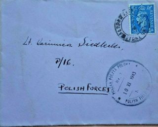 1943 Alton Stoke On Trent Polish Army In Exile Forces Field Post Cover