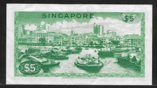 SINGAPORE 5 dollars ND (1967) P2a XF orchid / river scene 2