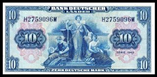 GERMANY Federal Republic 10 Deutsche Mark 1949 P16 XF / 2