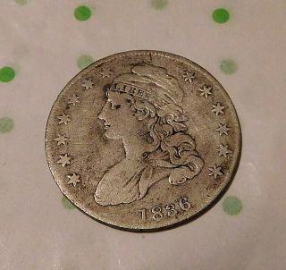 1836 P Capped Bust Lettered Edge Silver Half Dollar 50c Vf Very Fine Range Coin