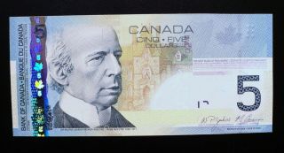 2008 BANK OF CANADA $5 Dollars Low Serial Number APT0000299 BC - 67b ( (UNC)) 2