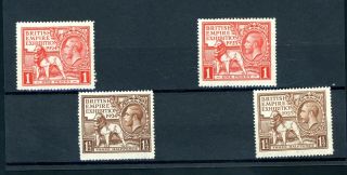 1924 And 1925 Wembley Sets 4 Stamps L.  H.  M.  (bo693)