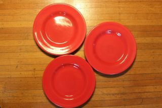 Corsica Ruby Red Set 3 Dinner Plates 11 1/2 "