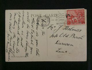 Postmark Empire Exhibition Wembley Park Stamp 1924 Cancel On Exhibition Postcard