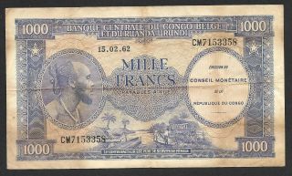 Belgian Congo Ruanda Urundi 1000 Francs 15 - 02 - 1962 P2