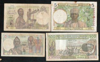 French West Africa & West African States - 10 notes - 2