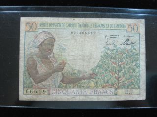French Equatorial Africa 50 Francs 1957 P31 50 Currency Banknote Paper Money
