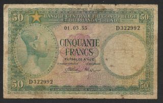 Belgian Congo Ruanda Urundi 50 Francs 01 - 03 - 1955 P27