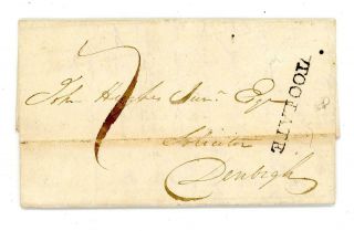1825 Gb Cheshire Too Late Entire Letter With Chester Mileage Mark (ch145)