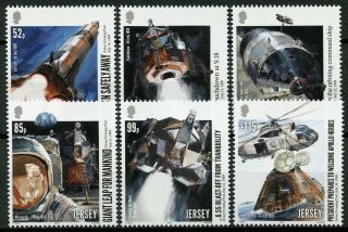 Jersey 2019 Mnh Apollo 11 Moon Landing 50th Anniv 6v Set Space Stamps