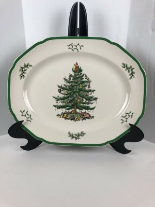 Spode Porcelain Christmas Tree Pattern 14 Inch Oval Platter