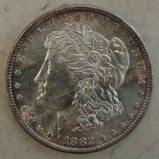 1882 S Morgan Silver Dollar.  Brilliant Uncirculated.  Bright Proof Like Appearance