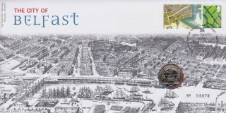 Gb Stamps First Day Cover 2011 The City Of Belfast With £1 Coin