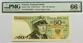 Poland Banknote - 50 Zloty 1975 - Pmg 66 Epq