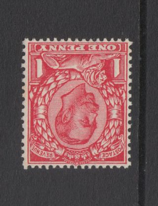 Gb Kgv 1d Scarlet Sg345wi Inverted Watermark George V Never Hinged Stamp