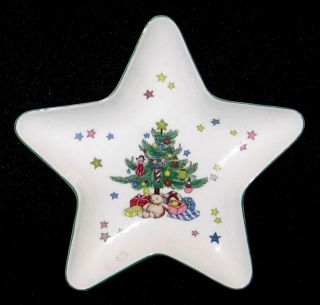 Nikko Christmas Star Shape Tree Design Candy / Nuts Dish 6 "