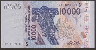 Au - Unc 2017 West African States 10000 Francs Guinea - Bissau P - 918sq / B124sq 609