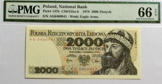 Poland Banknote - 2000 Zlotych 1979 - Pmg 66 Epq