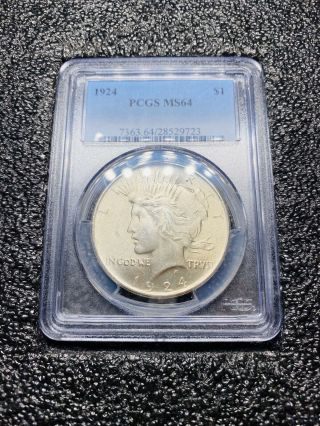 1924 P Peace Dollar Pcgs Ms 64 -