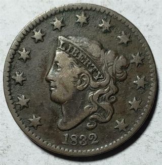 Matron Head Large Cent,  1832,  Fine - Very Fine,  Medium Letters,  Copper