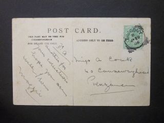Cornwall 1906 Kevii 1/2d " Miss Fairfax " Postcard Tregony Squared Circle Late Use