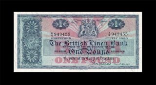 1.  7.  1963 British Linen Bank Scotland Edinburgh 1 Pound " A " ( (gem Unc))