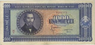 1950 1000 Lei Romania Currency Banknote Note Money Bank Bill Cash Large Europe