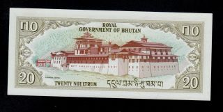 BHUTAN 20 NGULTRUM (1981) PICK 9 UNC. 2