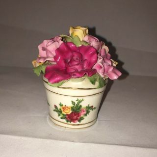 Royal Albert Old Country Roses Ocr Dresser Flower Pot 3d Music Box Musical
