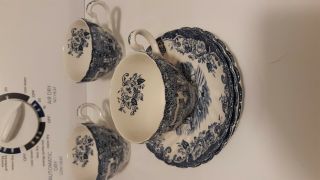 3 Johnson Brothers Ironstone Teacups And Plates