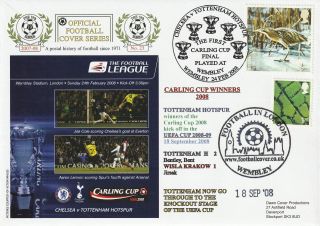 2008 Tottenham Hotspur Dual Event & Dual Stamped Dawn Football Cover