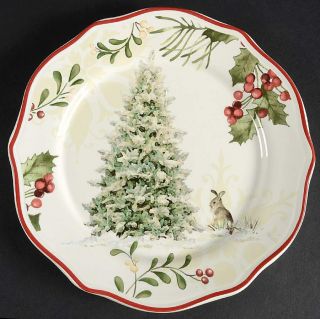 Better Homes & Gardens Winter Forest Tree Bunny Salad Plate 10276781