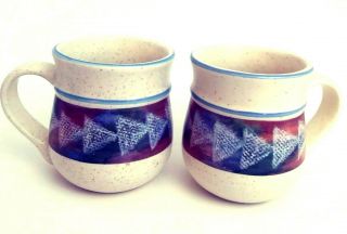 Treasure Craft " Horizon " Mug Cup Speckled Cream Blue Trim Sw Design Replacements
