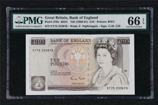 1988 - 91 Great Britain Bank Of England 10 Pounds Pick 379e Pmg 66 Epq Gem Unc