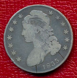 1835 Capped Bust Silver Half Dollar Nicely Circulated