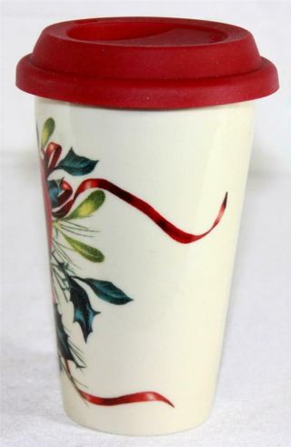 Lenox American by Design winter Greetings Red Cardinal Signed Travel Cup mug 2