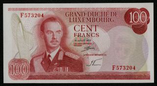 Luxembourg (p56a) 100 Francs 1970 Aunc,