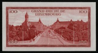 LUXEMBOURG (P56a) 100 Francs 1970 aUNC, 2